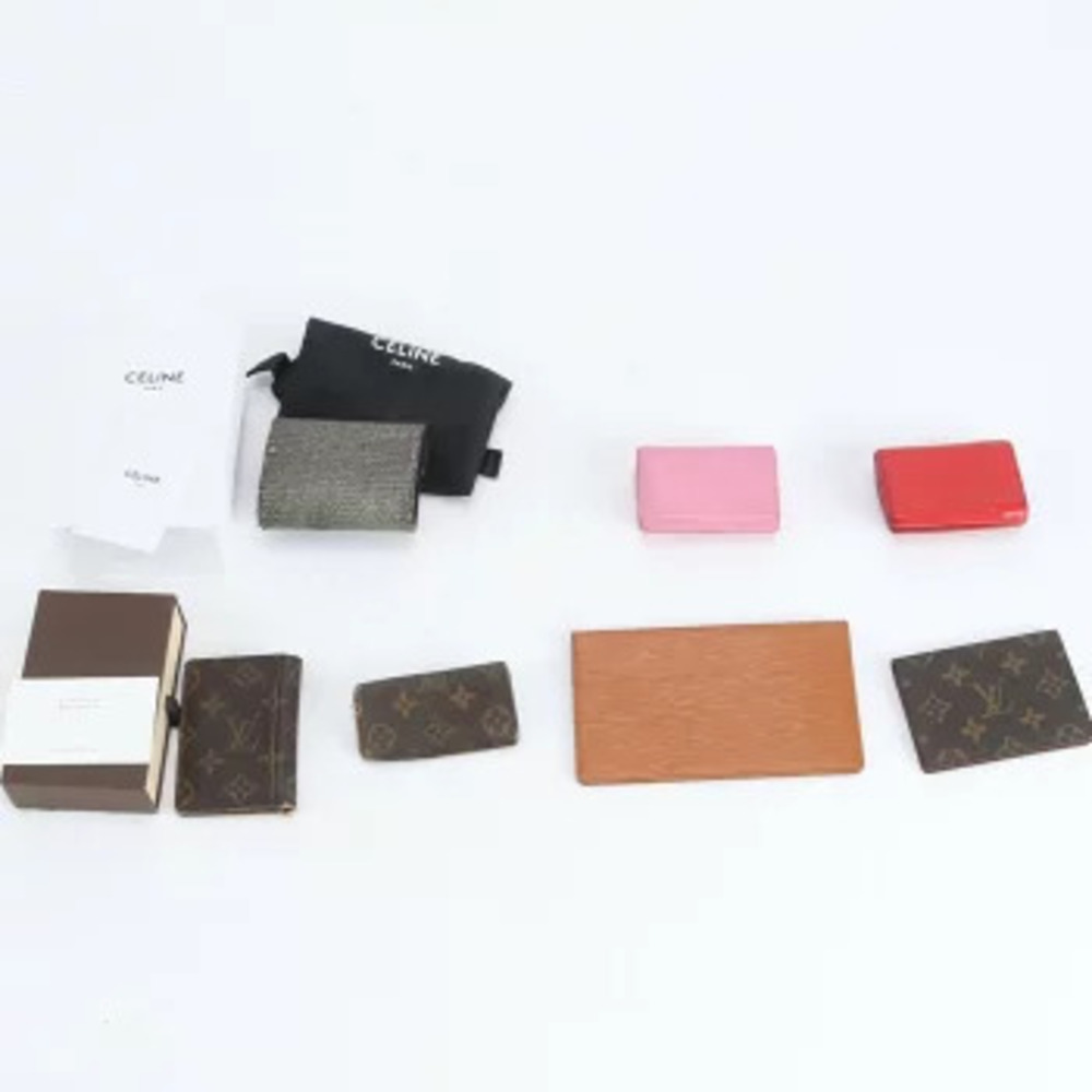 Louis Vuitton Leather Trifold Wallet Bifold White Brown